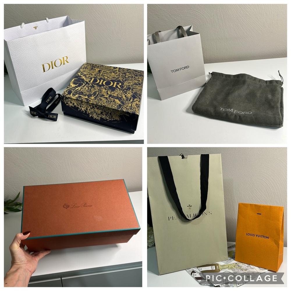 Dior, Tom Ford, Loro Piana, LV - bags and boxes